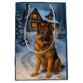 German Shepherd Holiday  Medium Cadeauzakje (Voorkant)