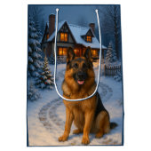 German Shepherd Holiday  Medium Cadeauzakje (Achterkant)