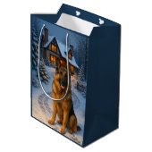 German Shepherd Holiday  Medium Cadeauzakje (Achterkant Gekanteld)