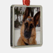German Shepherd Holiday Orname Metalen Ornament (Rechts)