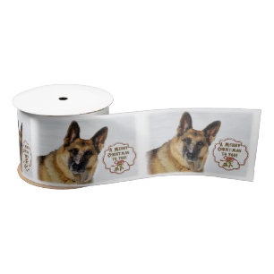 German Shepherd Holiday Satin Ribbon Satijnen Lint