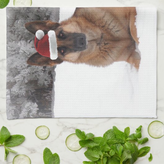 German Shepherd Holiday Theedoek (Gevouwen)