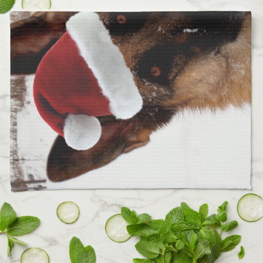German Shepherd Holiday Theedoek (Gevouwen)