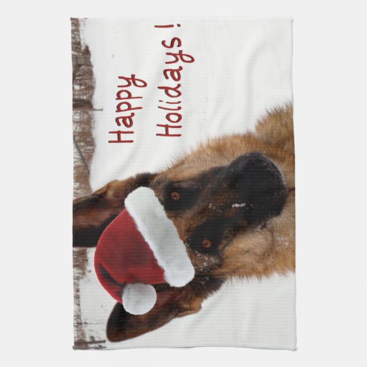 German Shepherd Holiday Theedoek (Verticaal)