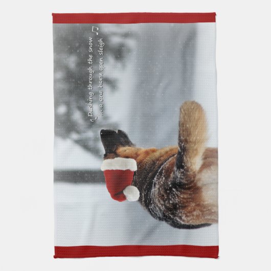 German Shepherd Holiday Theedoek (Verticaal)