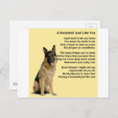 German Shepherd Husband Poem Briefkaart (Voorkant / Achterkant)