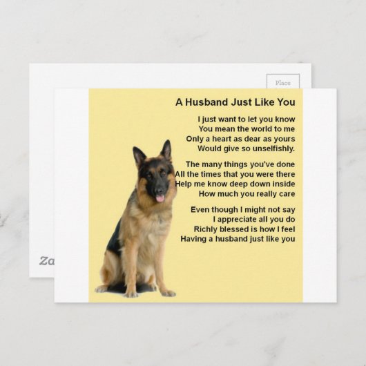 German Shepherd Husband Poem Briefkaart (Voorkant / Achterkant)
