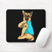 German Shepherd I Love Mam Tattoo Apparel Dog Ma Muismat (Met muis)