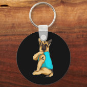 German Shepherd I Love Mam Tattoo Apparel Dog Ma Sleutelhanger (Voorkant)