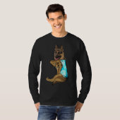 German Shepherd I Love Mam Tattoo T-shirt (Voorkant volledig)