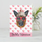 German Shepherd I Wof You Dog Valentijnsdag Feestdagenkaart (Staand voorkant)