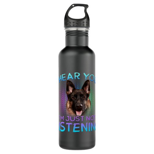 German Shepherd Ik hoor dat je niet luistert Waterfles (Voorkant)