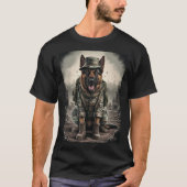 German Shepherd in a Soldier's Suit T-shirt (Voorkant)