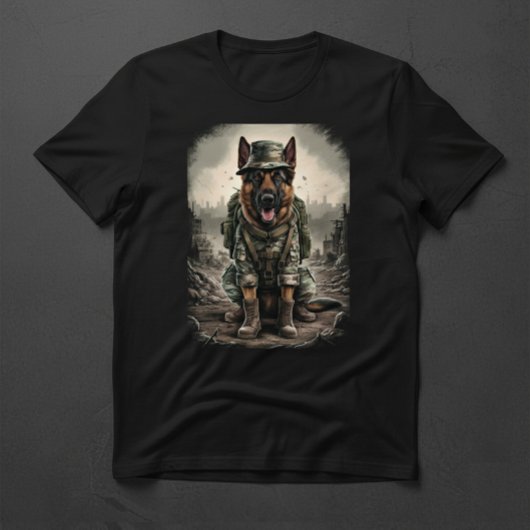 German Shepherd in a Soldier's Suit T-shirt