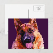 German Shepherd in Bright Colors Briefkaart (Voorkant / Achterkant)