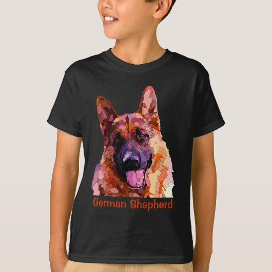 German Shepherd in Bright Colors T-shirt (Voorkant)
