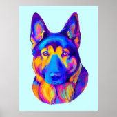German Shepherd in Colors Poster (Voorkant)