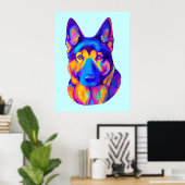 German Shepherd in Colors Poster (Thuiskantoor)