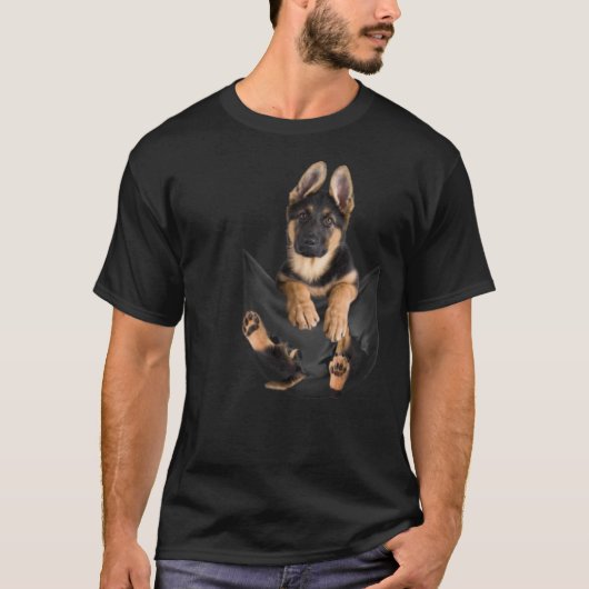 German Shepherd In Pocket Funny Dog Lover Gifts fu T-shirt (Voorkant)