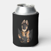 German Shepherd in Pocket T-Shirt Funny Dog Lover Blikjeskoeler (Blikje Voorkant)