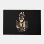 German Shepherd in Pocket T-Shirt Funny Dog Lover Deurmat (Voorkant)