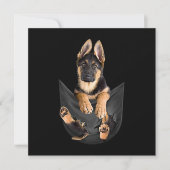 German Shepherd in Pocket T-Shirt Funny Dog Lover Kaart (Voorkant)