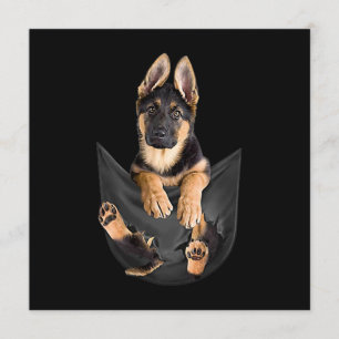 German Shepherd in Pocket T-Shirt Funny Dog Lover Kaart
