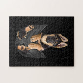 German Shepherd in Pocket T-Shirt Funny Dog Lover Legpuzzel (Horizontaal)