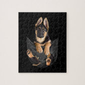 German Shepherd in Pocket T-Shirt Funny Dog Lover Legpuzzel (Verticaal)