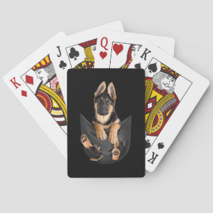 German Shepherd in Pocket T-Shirt Funny Dog Lover Pokerkaarten