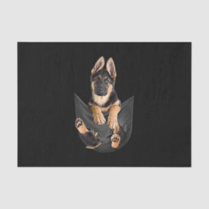 German Shepherd in Pocket T-Shirt Funny Dog Lover Tissuepapier