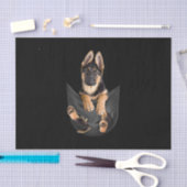 German Shepherd in Pocket T-Shirt Funny Dog Lover Tissuepapier (Craft)