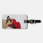 German Shepherd in Red Wooly Pet Bagagelabel (Voorkant horizontaal)