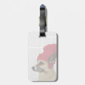 German Shepherd in Red Wooly Pet Bagagelabel (Achterkant verticaal)