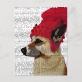 German Shepherd in Red Wooly Pet Briefkaart (Voorkant)