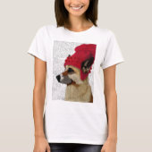 German Shepherd in Red Wooly Pet T-shirt (Voorkant)