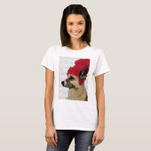 German Shepherd in Red Wooly Pet T-shirt (Voorkant volledig)