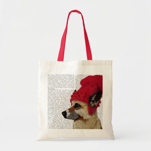German Shepherd in Red Wooly Pet Tote Bag (Voorkant)