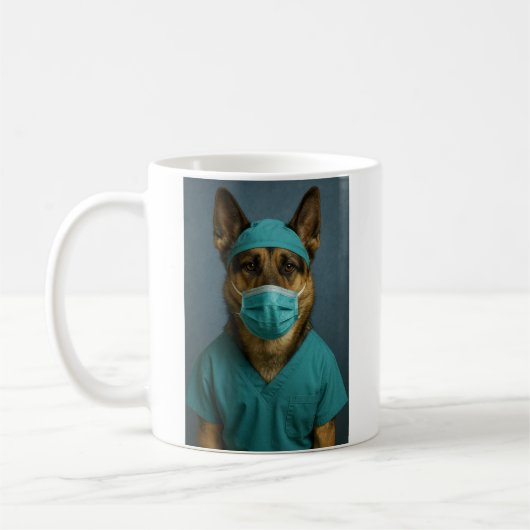 German Shepherd in Scrubs Koffiemok (Links)