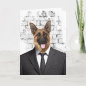 German Shepherd in Suit for Retirement Card Kaart (Voorkant)