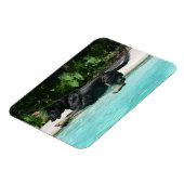 German Shepherd Jumping in Water Magneet (Linkerzijde)