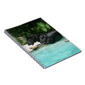 German Shepherd Jumping in Water Notitieboek (Rechterzijde)