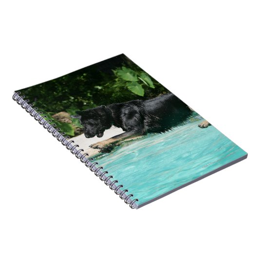 German Shepherd Jumping in Water Notitieboek (Rechterzijde)