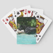 German Shepherd Jumping in Water Speelkaarten (Achterkant)