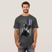 German Shepherd K9 Unit Thin Blue Line Flag Gift T-shirt (Voorkant volledig)