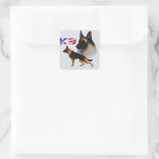 German Shepherd K9 Vierkante Sticker (Tas)