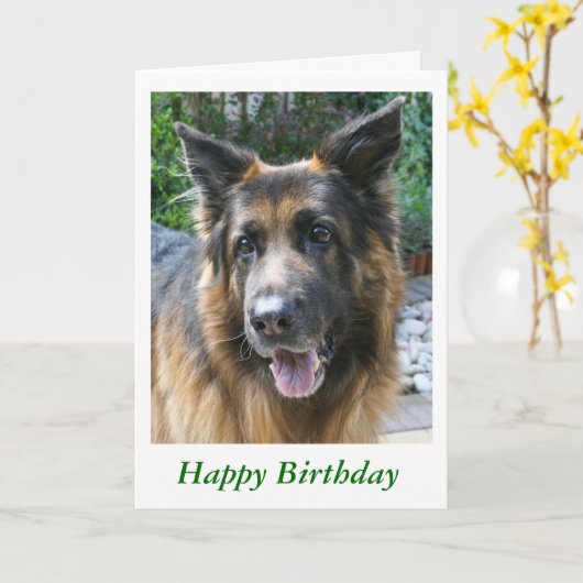 German Shepherd Kaart (Gele Bloem)