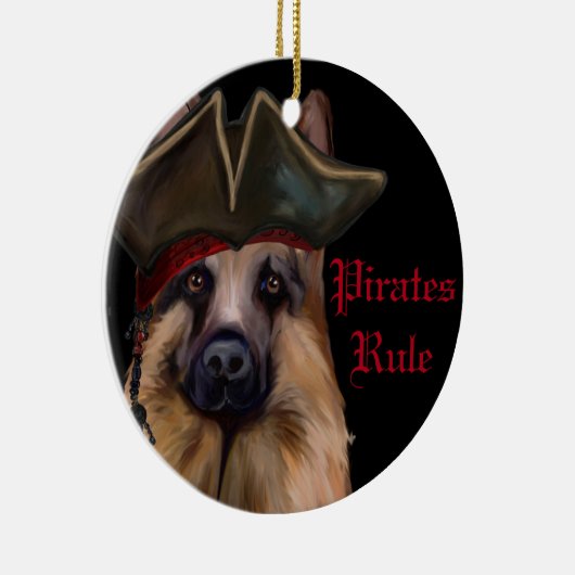 GERMAN SHEPHERD KERAMISCH ORNAMENT (Rechts)