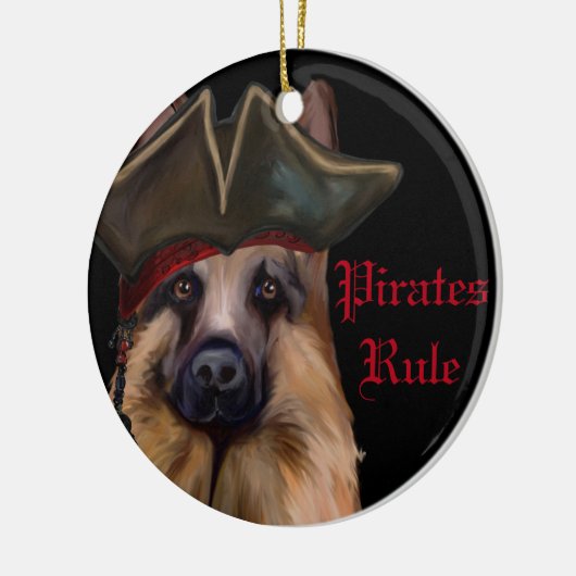 GERMAN SHEPHERD KERAMISCH ORNAMENT (Links)