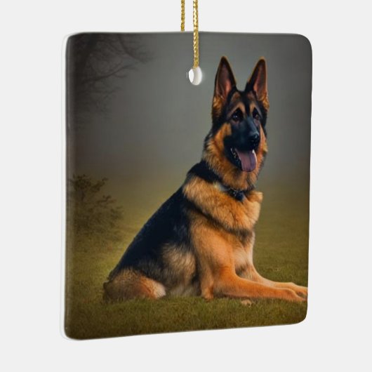 German Shepherd Keramisch Ornament (Rechts)